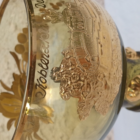 Vintage  Rhine Roemer Wine Glass Green Gold Beehive Souvenir Germany - Picture 8 of 10